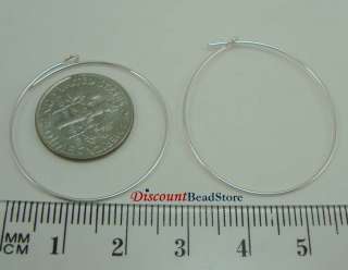 6x 30mm Sterling Silver Earring EAR WIRE medium bead charm beading 