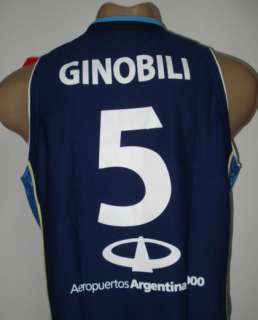 ORIGINAL LI NING ARGENTINA BASKETBALL AWAY JERSEY GINOBILI #5 ALL 