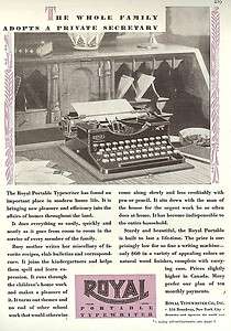 1928 ROYAL Portable TYPEWRITER vintage OFFICE AD print  
