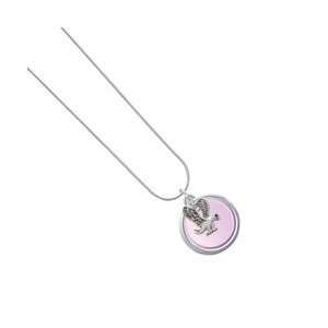   Light Purple Pearl Acrylic Pendant Snake Chain Charm Nec Jewelry