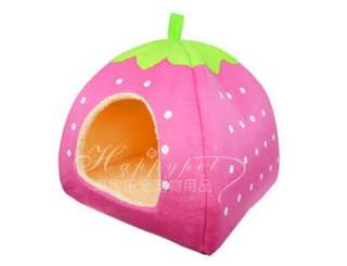 PINK strawberry pet dog/cat bed house kennel cute  