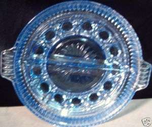 INDIANA GLASS WINDSOR DIVIDED RELISH DISH BLUE TINT LN  