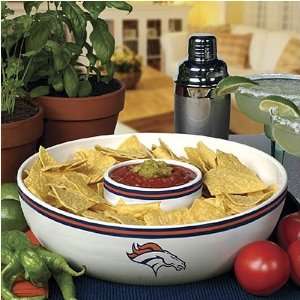  Denver Broncos Chips & Dip Bowl Set: Sports & Outdoors