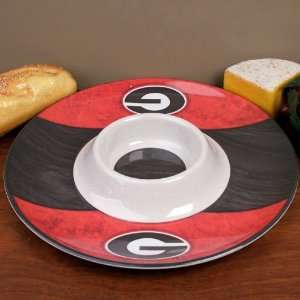   Red Black EcoBamboo 2 In 1 Chips & Dip Bowl: Sports & Outdoors