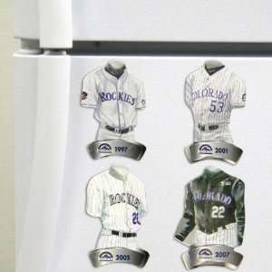  Colorado Rockies Jersey Evolution 4 Pack Magnets Sports 