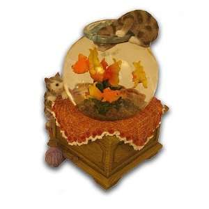   Kittens / Cats and Gold Fish Water Globe / Snow Globe with Snow Blower
