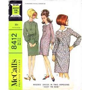  McCalls 8412 Vintage Sewing Pattern Beginners Womens 