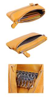  Color Cut Cowhide Key Chain Pocket Change Pocket Purse Handbag  