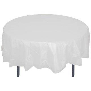  White Round Plastic Table Cover: Home & Kitchen