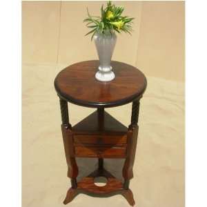  Antique Round Wood End Side Corner Lamp Table Furniture 