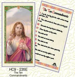 THE TEN COMMANDMENT CATHOLIC HOLY CARD(3 CARDS)  