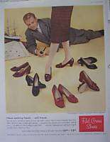 VINTAGE 1950S WOMENS SHOE PRINT ADS RED CROSS 1958  