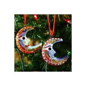   NOVICA Ceramic ornaments, Crescent Moon (set of 6): Home & Kitchen