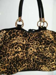   pocketbook handbag satchel bag purse 178831 ruched chain tote leopard
