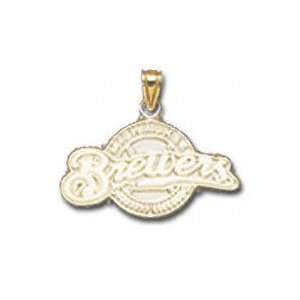  Milwaukee Brewers Solid 14K Gold Full Logo Pendant: Sports 