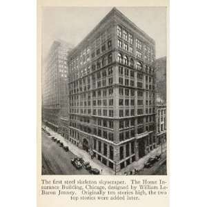  1928 Print Home Insurance Building Chicago Skyscraper 