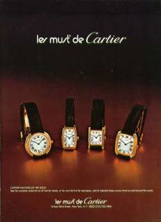 Les Must de Cartier 18K Gold Watch ad 1979  