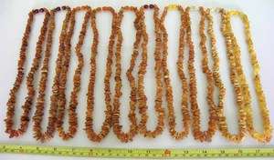 Raw Baltic Amber Necklaces 46 cm 18 inch   Lot   10  