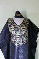 African Kaftan Caftan Embroidered With Head Wrap  Plus Size 
