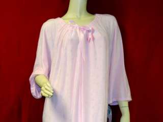 new nightgown Shadowline Pink Short Knee Length Pink 1x negligee Gown 