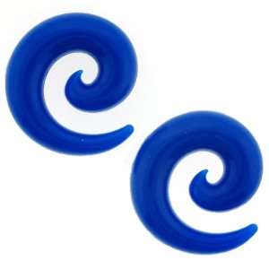  Blue Spiral Flexible Silicone Ear Tapers   4G (5mm)   Sold 