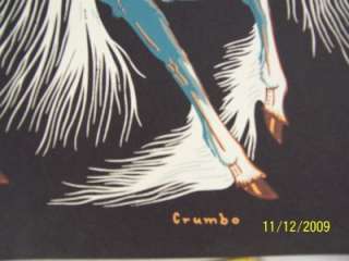 Woody Crumbo Original Screen print SPIRIT HORSE 20X13  