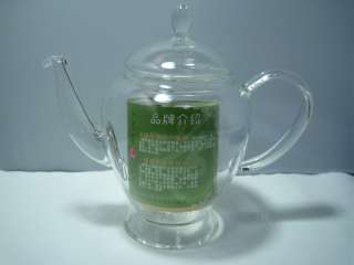 Glass Teapot 450ml+warmer+12 Blooming Flower Green tea  