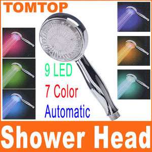 Romantic 7 Color LED Shower Head Lights Home Water Bath  