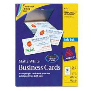  Avery 8371   Inkjet Matte Business Cards, 2 x 3 1/2, White 