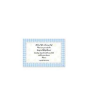  Blue Gingham Baby Invitations Baby