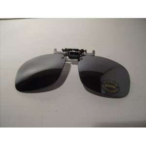    Gray Aviator Mirrored Clip on Up Sunglasses 