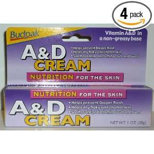  Budpak Vitamin A&D Cream 1 Oz / 28 G (Pack of 4) Health 