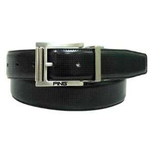 Ping Apparel Mens Nappa Perforated Belt( COLOR: Black/White, WAIST:38 