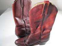 DAMAGED VTG FRYE Cowboy Western Boots Red Leather Mens 11D 11 D  