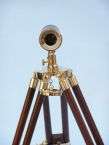 Solid Brass and Wood Telescope on Stand 20  