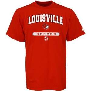  Russell Louisville Cardinals Red Soccer T shirt Sports 