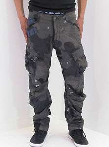 Star Pants Halo Rovic Arc 3D Loose Tapered Border Camo Black Men New 
