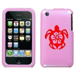  APPLE IPHONE 3G 3GS RED TURTLE ON A LIGHT PINK HARD CASE 