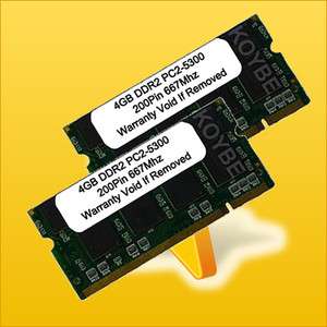 DDR2 8GB(4GBx2) PC2 5300 667MHz SODIMM Laptop Memory  