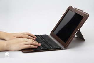 GGMM Brown Leather Case+Wireless BT Keyboard for iPad 2  