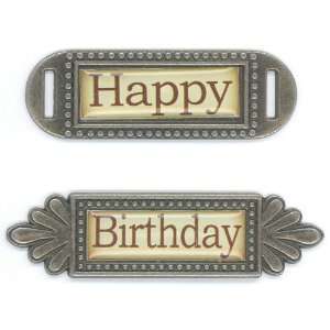    Metal Word Embellishment 2 Pieces Happy Birthday: Everything Else