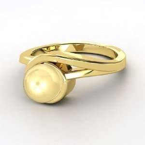 Pearl Swirl Ring, Golden South Sea Cultured Pearl 14K Yellow Gold Ring
