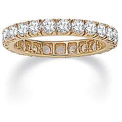 Ultimate Stackable CZ 10k Yellow Gold Cubic Zirconia Eternity Band 