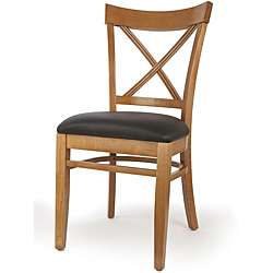back Cherry Finish Dining Chairs (Set of 2)  Overstock
