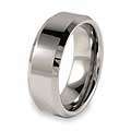 Mens Tungsten Polished Beveled Edge Band (8 mm) Compare 