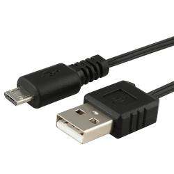 Black Universal Retractable 2 in 1 Micro USB Cable  