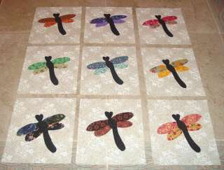 Scrappy Dragonfly Quilt Top Blocks  