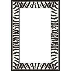   Collection Zebra Border Black/ White Rug (8 x 11)  Overstock