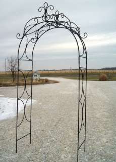 Rustic Wrought Iron Stately Arbor Garden Arch  