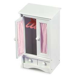 Badger Basket White/ Pink Doll Armoire  Overstock